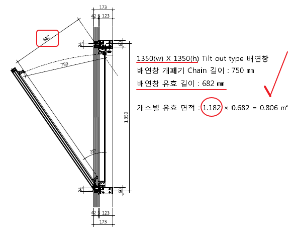 배연창 유효면적