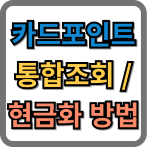 카드포인트 통합조회 및 현금화 방법