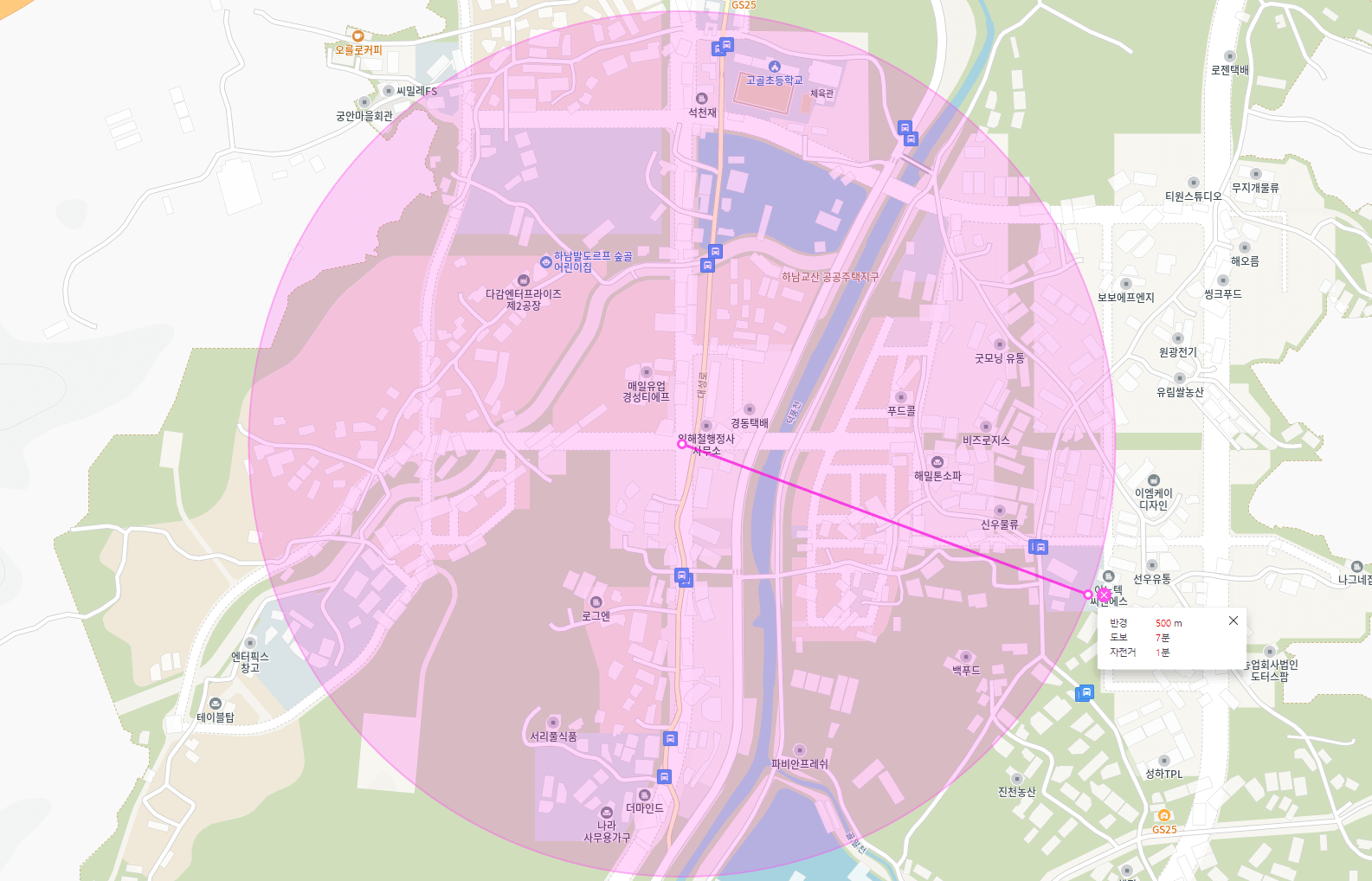 103 정거장 (교산역) 지도 500m