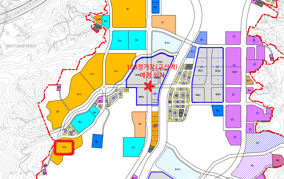 교산 A14블럭 위치