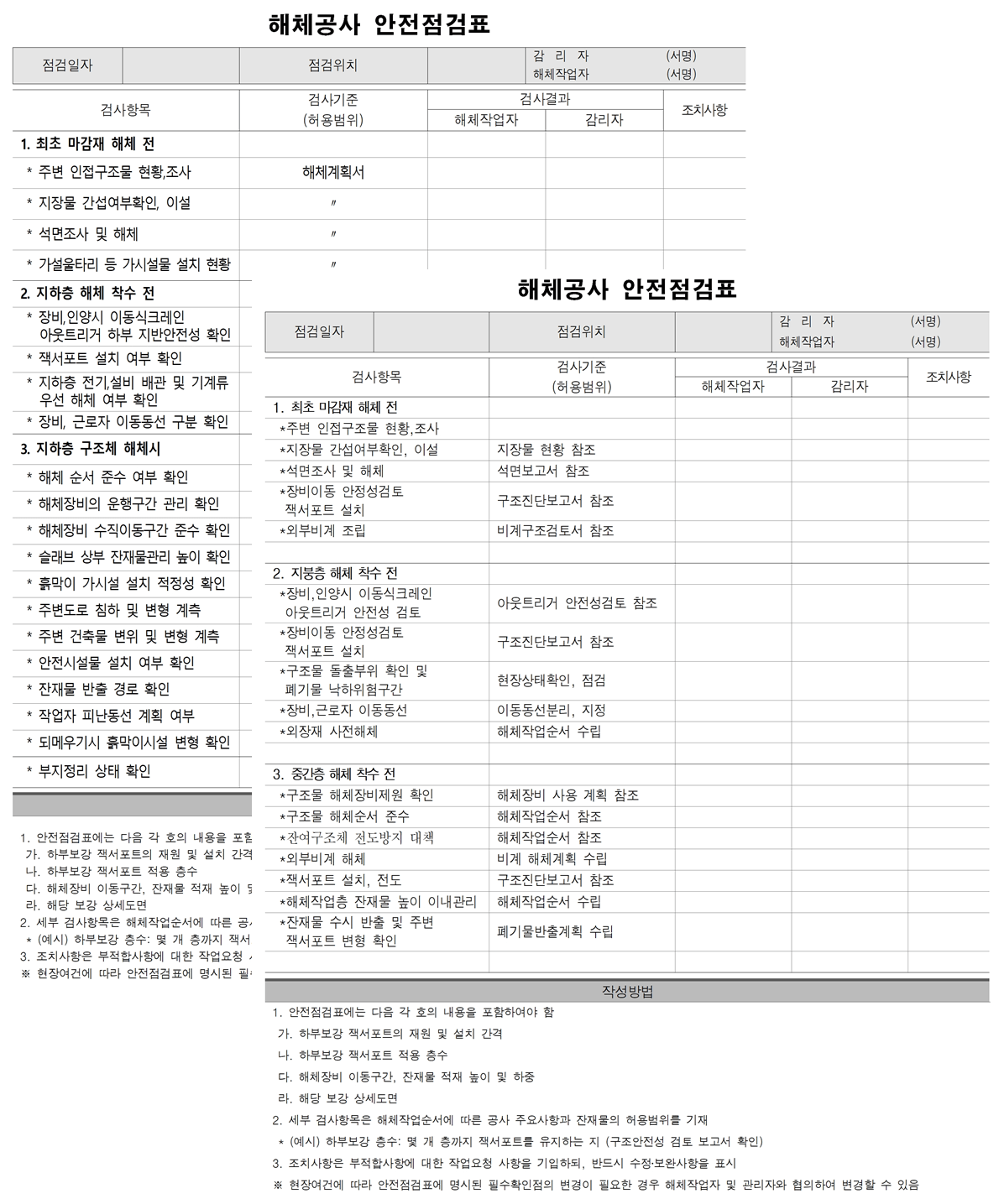 작업순서, 해체공법 및 구조안전계획 (24)