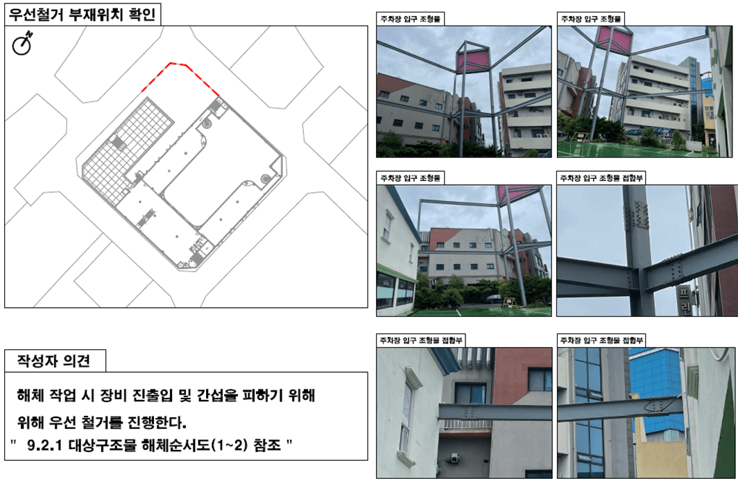 작업순서, 해체공법 및 구조안전계획 (3)